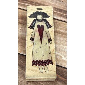 HTF STAMPINGTON & COMPANY D611 ANGEL WOOD MOUNTED RUBBER STAMP BY DEBBIE MUMM